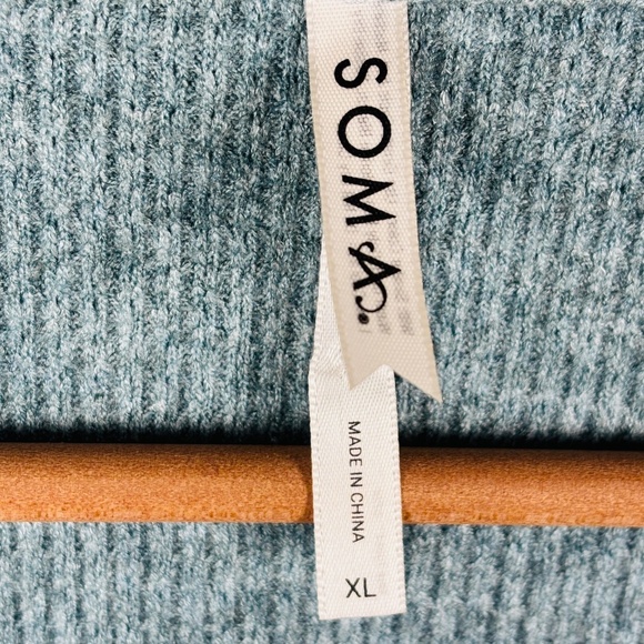 Soma Lounge Pajama Set Women XL Blue Waffle Long Sleeve Long Pants Cozy Casual - Picture 8 of 16